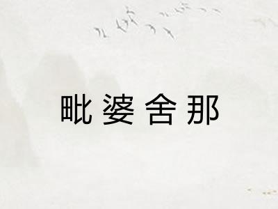 毗婆舍那