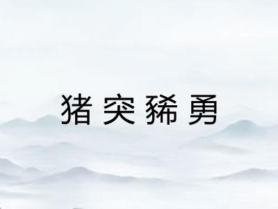 猪突豨勇 猪突豨勇