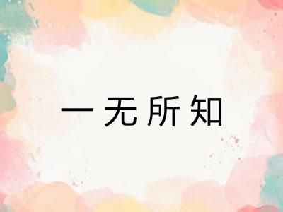 一无所知