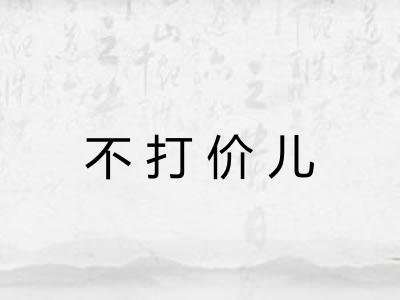 不打价儿