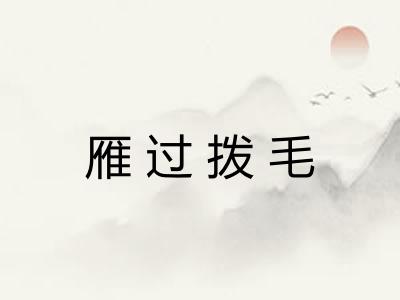 雁过拨毛 雁过拨毛