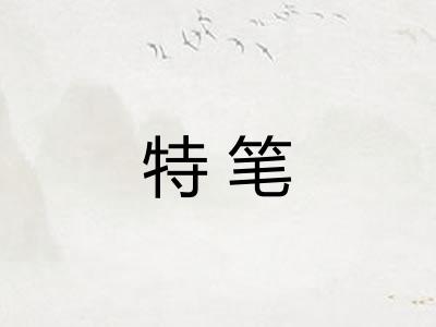 特笔 特笔
