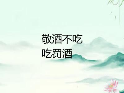 敬酒不吃吃罚酒