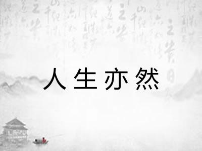人生亦然