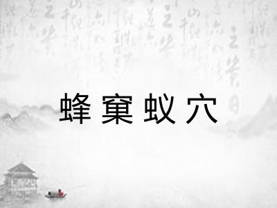 蜂窠蚁穴