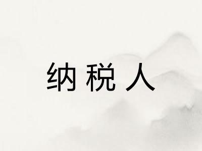 纳税人 纳税人