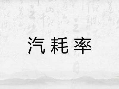 汽耗率 汽耗率