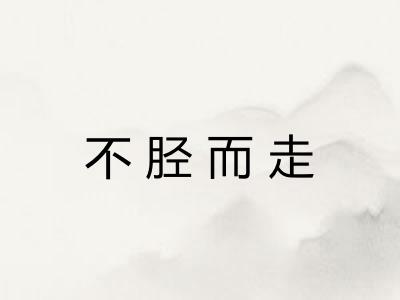 不胫而走