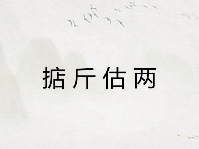 掂斤估两