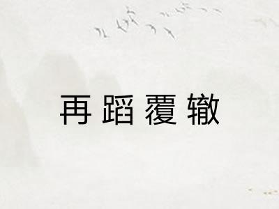再蹈覆辙 再蹈覆辙