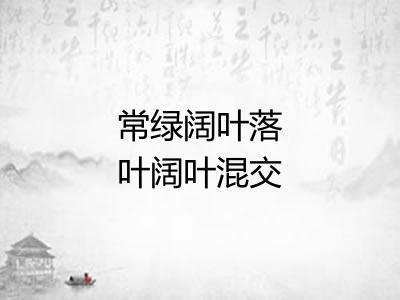 常绿阔叶落叶阔叶混交林 常绿阔叶落叶阔叶混交林