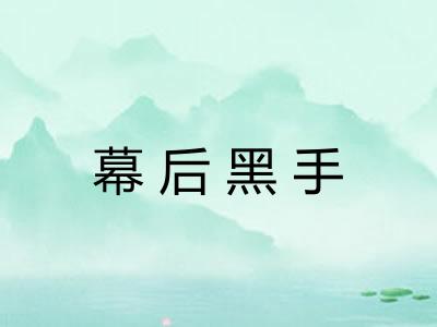 幕后黑手