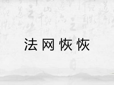 法网恢恢 法网恢恢