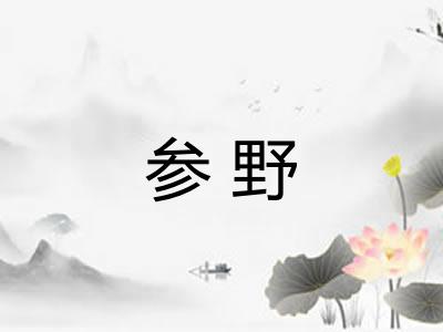 参野 参野