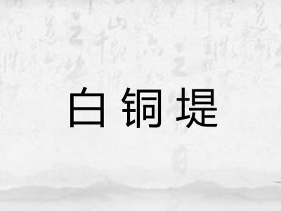 白铜堤 白铜堤