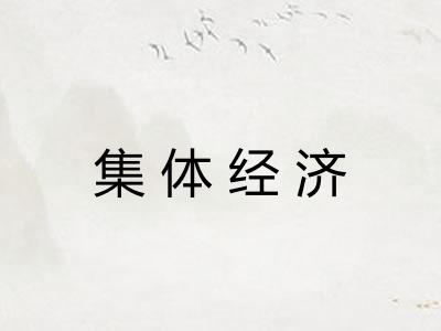 集体经济 集体经济