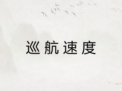 巡航速度 巡航速度
