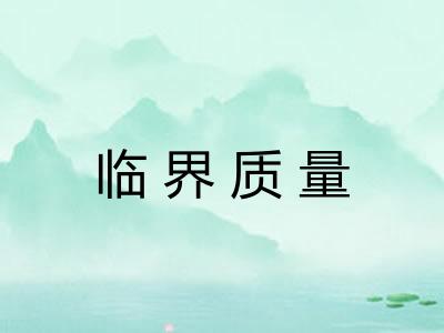 临界质量 临界质量