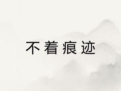 不着痕迹