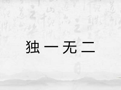 独一无二