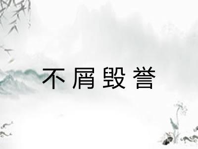 不屑毁誉