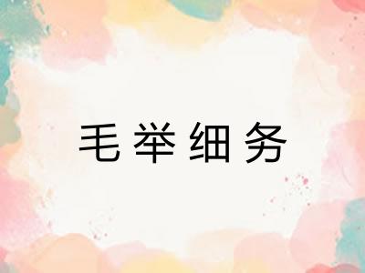 毛举细务 毛举细务