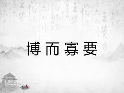 博而寡要