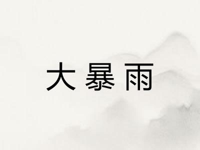 大暴雨 大暴雨