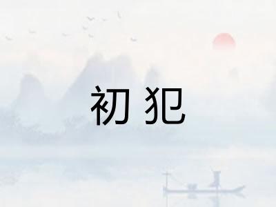 初犯 初犯