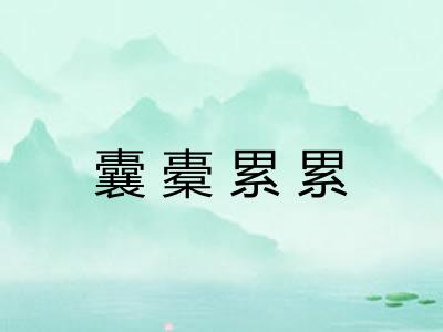 囊橐累累 囊橐累累