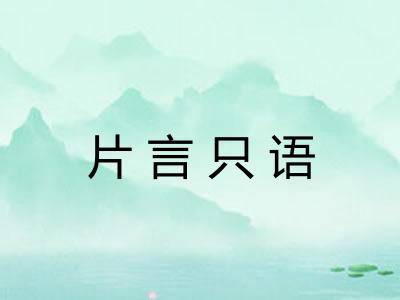片言只语 片言只语