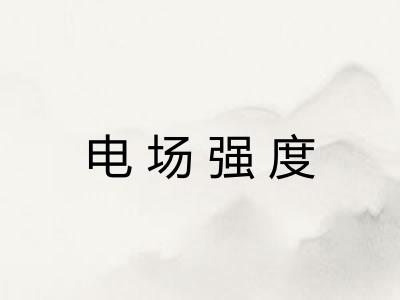 电场强度