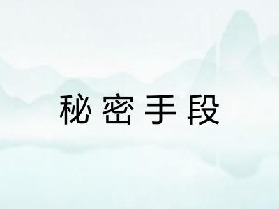秘密手段
