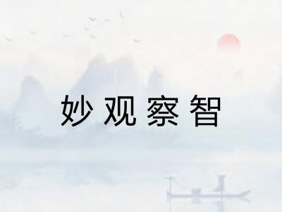 妙观察智 妙观察智