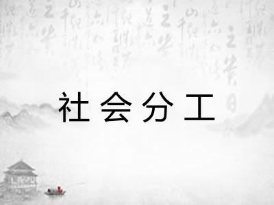 社会分工 社会分工