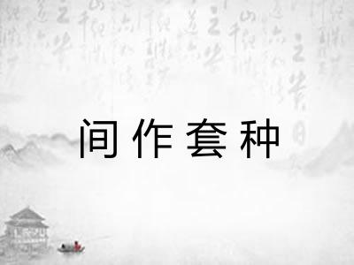 间作套种 间作套种