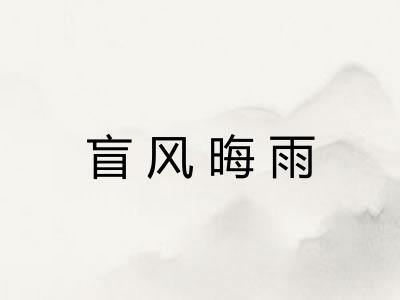 盲风晦雨 盲风晦雨