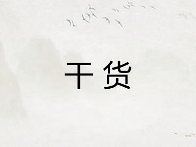 干货