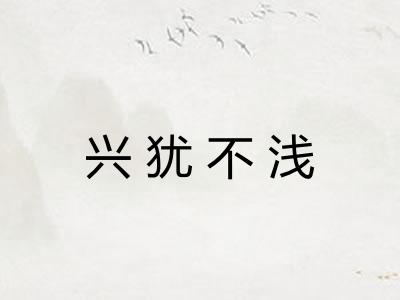 兴犹不浅