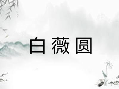 白薇圆 白薇圆