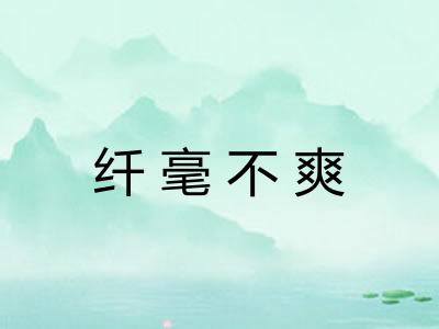 纤毫不爽