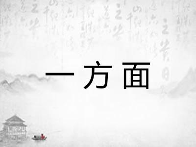 一方面 一方面