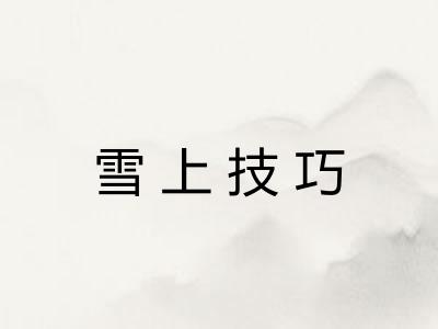 雪上技巧