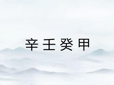 辛壬癸甲 辛壬癸甲