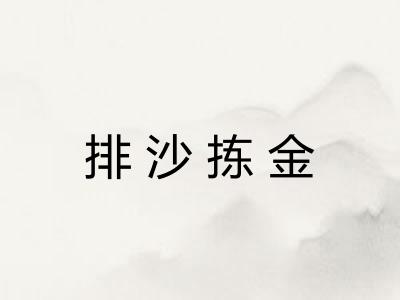 排沙拣金 排沙拣金