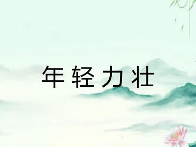年轻力壮 年轻力壮