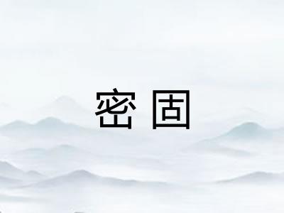 密固 密固
