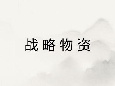 战略物资 战略物资