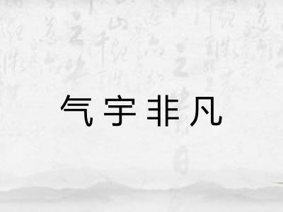 气宇非凡