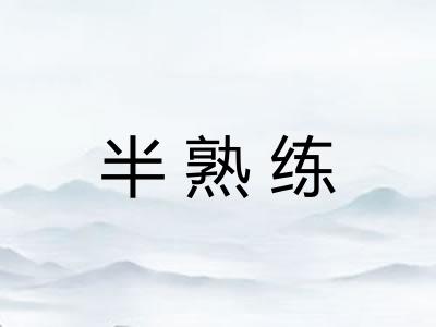 半熟练 半熟练
